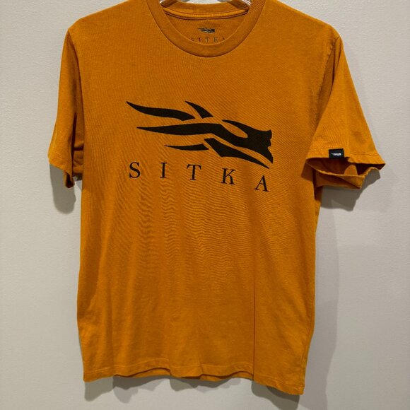 Sitka Shirt Women Small Orange T-Shirt Outdoor Crew Logo Graphic Tee 600297-EMB - Picture 1 of 7
